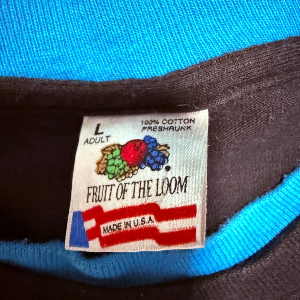 VTG Native American Shirt Men L Black Puff 3D MADE IN USA Fruit Loom Animals - Picture 7 of 12